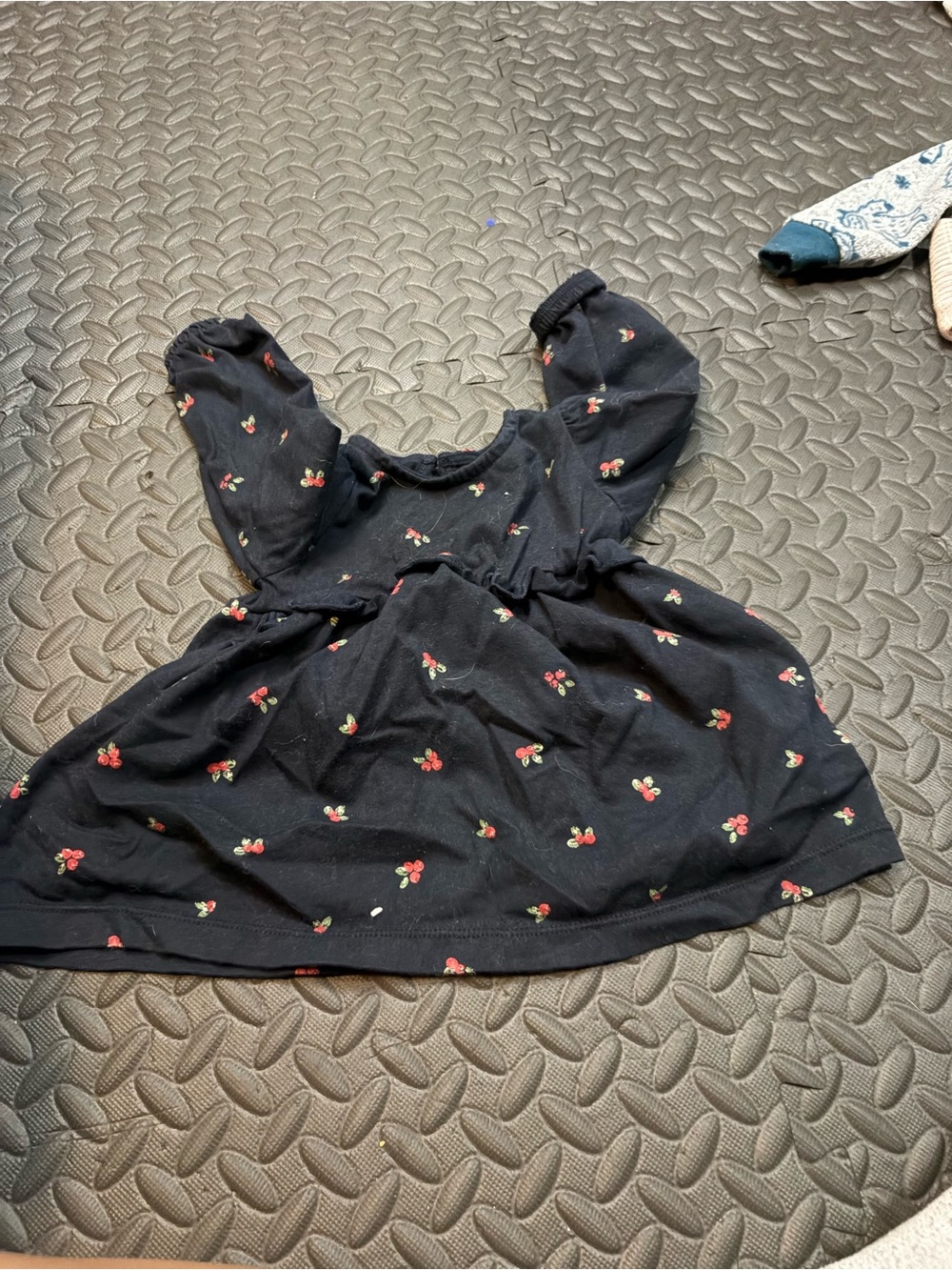 H&M Navy Baby Dress with Red Cherry Accents